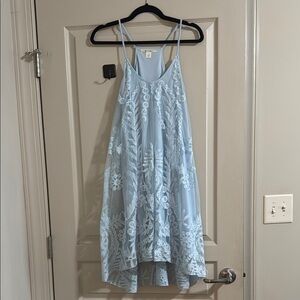 Light Blue Floral Lace Dress